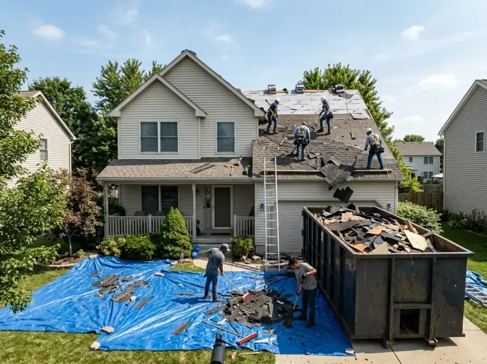 roof-replacement-debris-remova-004 — frequently asked questions, Cheapest Dumpster Rentals in Long Lake, IL